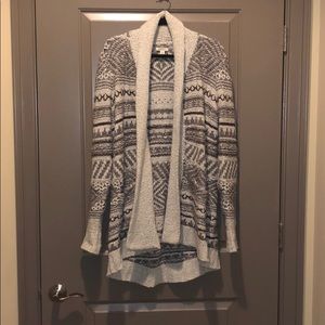 Lucky brand gray and brown thick cardigan